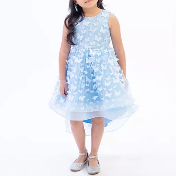 Rare Editions: Toddler Girls Sleeveless 3D Butterfly Party Dress - Picture 1 of 6
